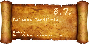 Balassa Terézia névjegykártya